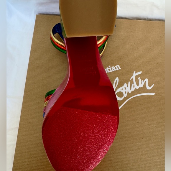 Christian Louboutin Manola Disco Leather Platform Sandals 120 - Picture 6 of 10